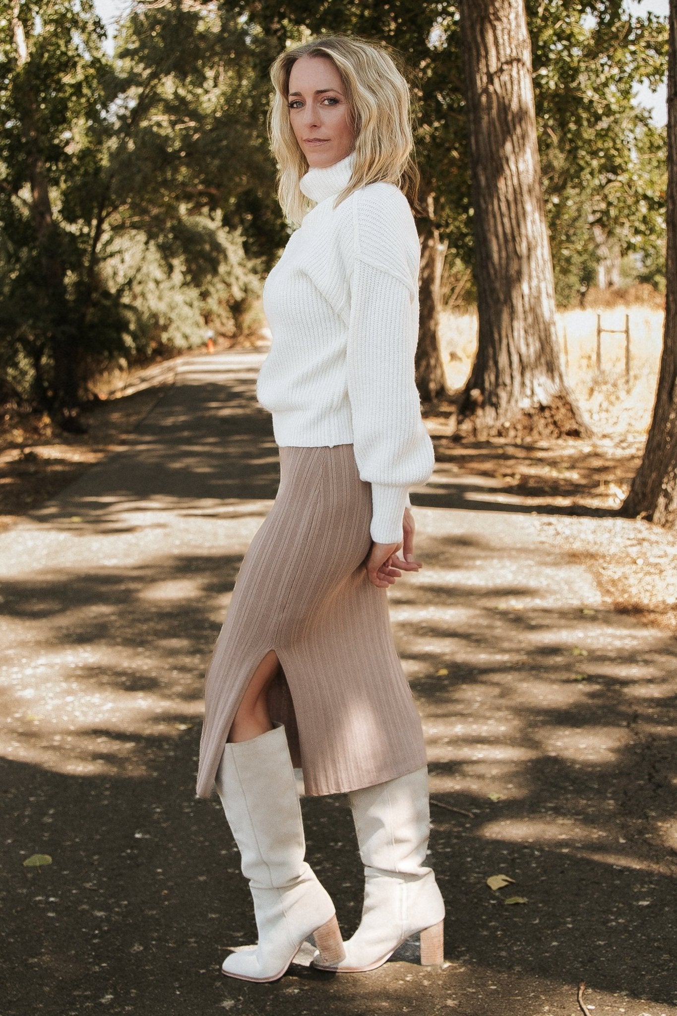 Frannie Knit Turtleneck Sweater | Cream