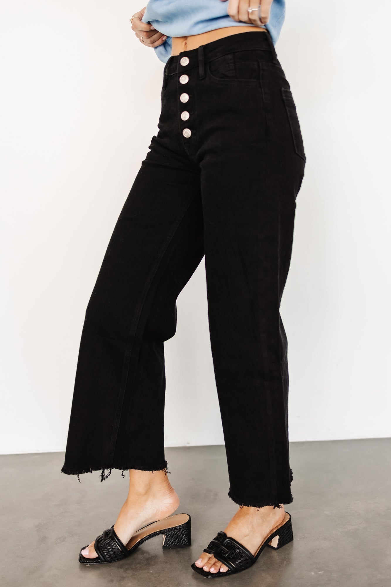 Georgie High Rise Wide Leg Jeans | Black