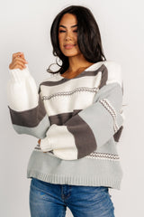 Glasgow Knit Sweater | Ivory Stripe
