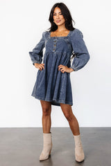 Gretchen Denim Short Dress | Blue