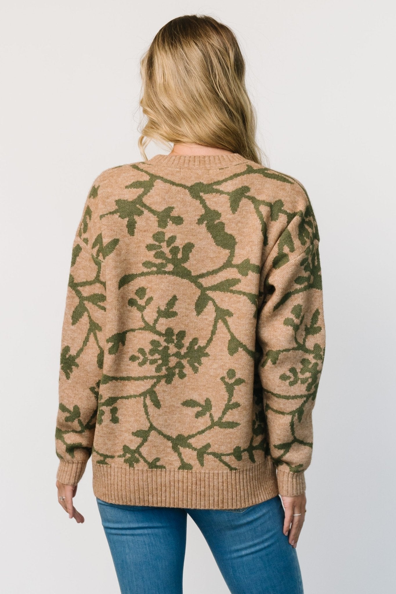 Hallstatt Sweater | Camel + Green Print