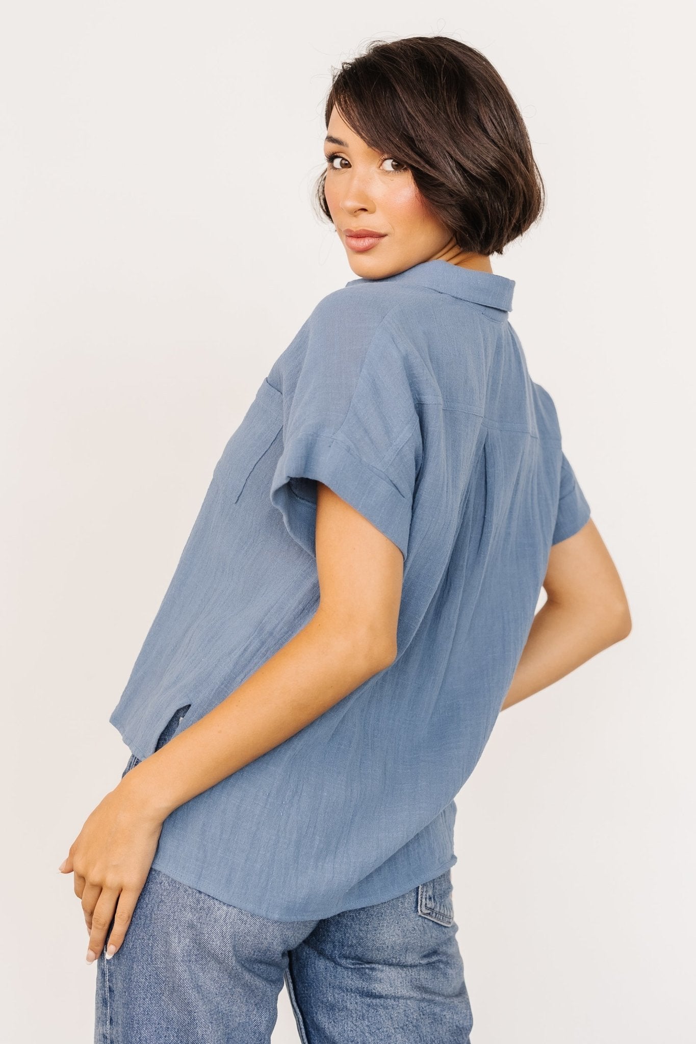 Hammond Short Sleeve Top | Slate Blue
