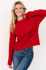 Helena Knit Sweater | Red