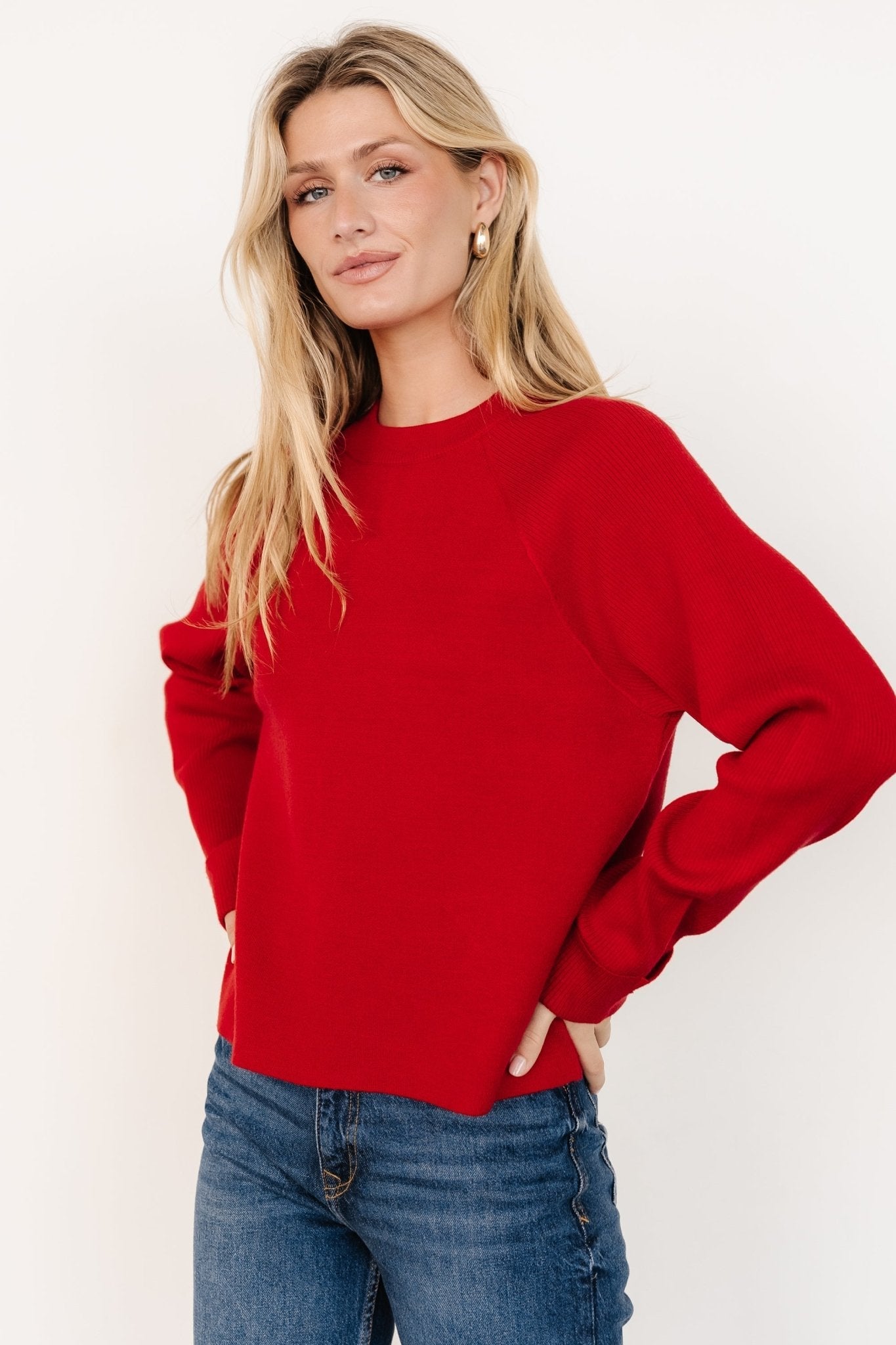 Helena Knit Sweater | Red
