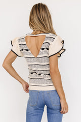 Herriman Knit Top | Cream + Black