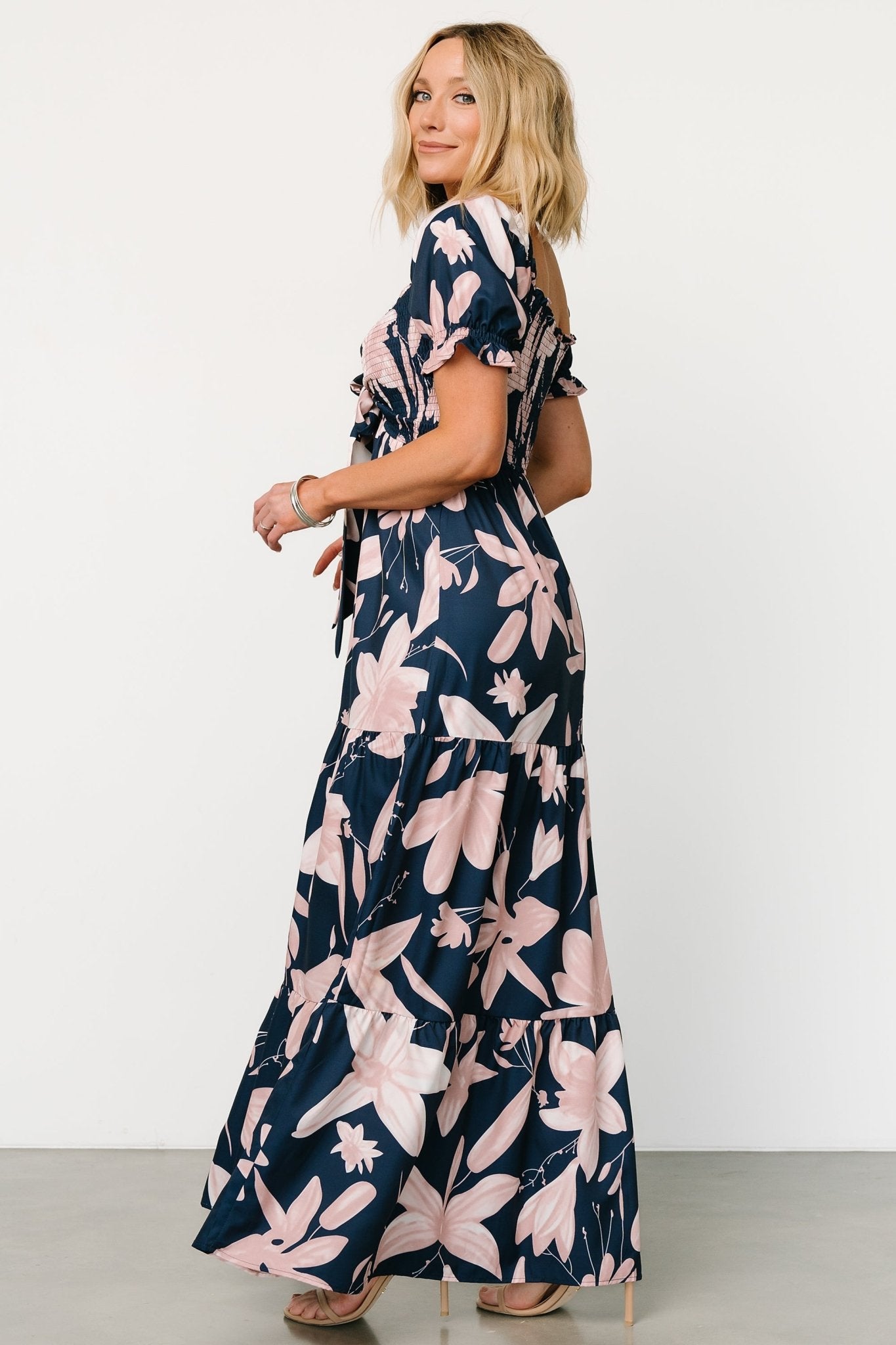 Hilaria Maxi Dress | Navy + Blush