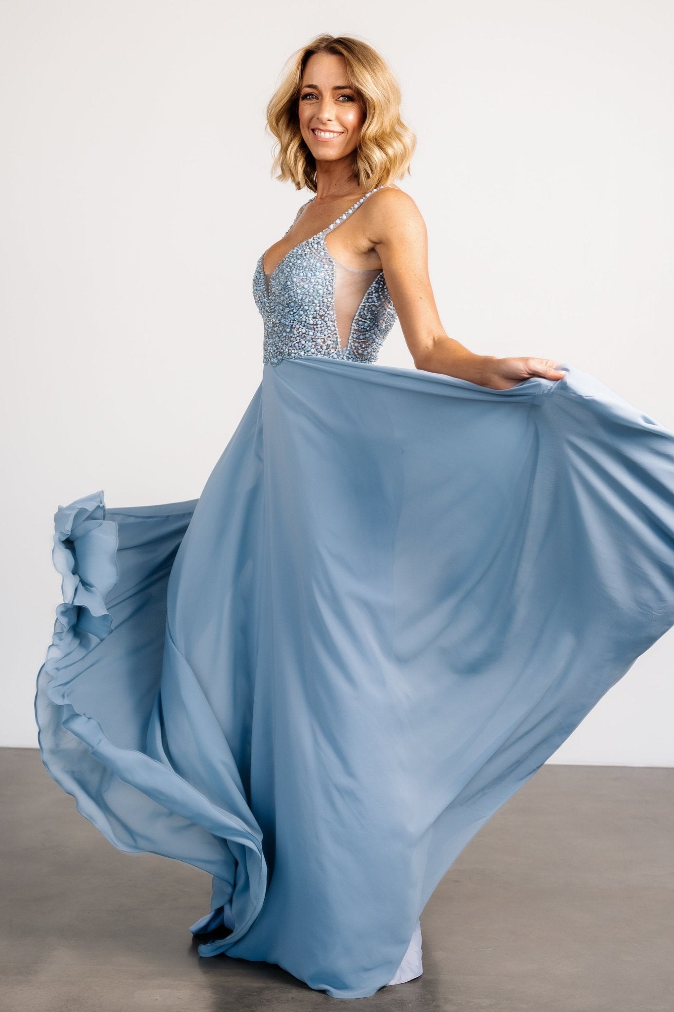 Honor Beaded Bridal Gown | Dusty Blue