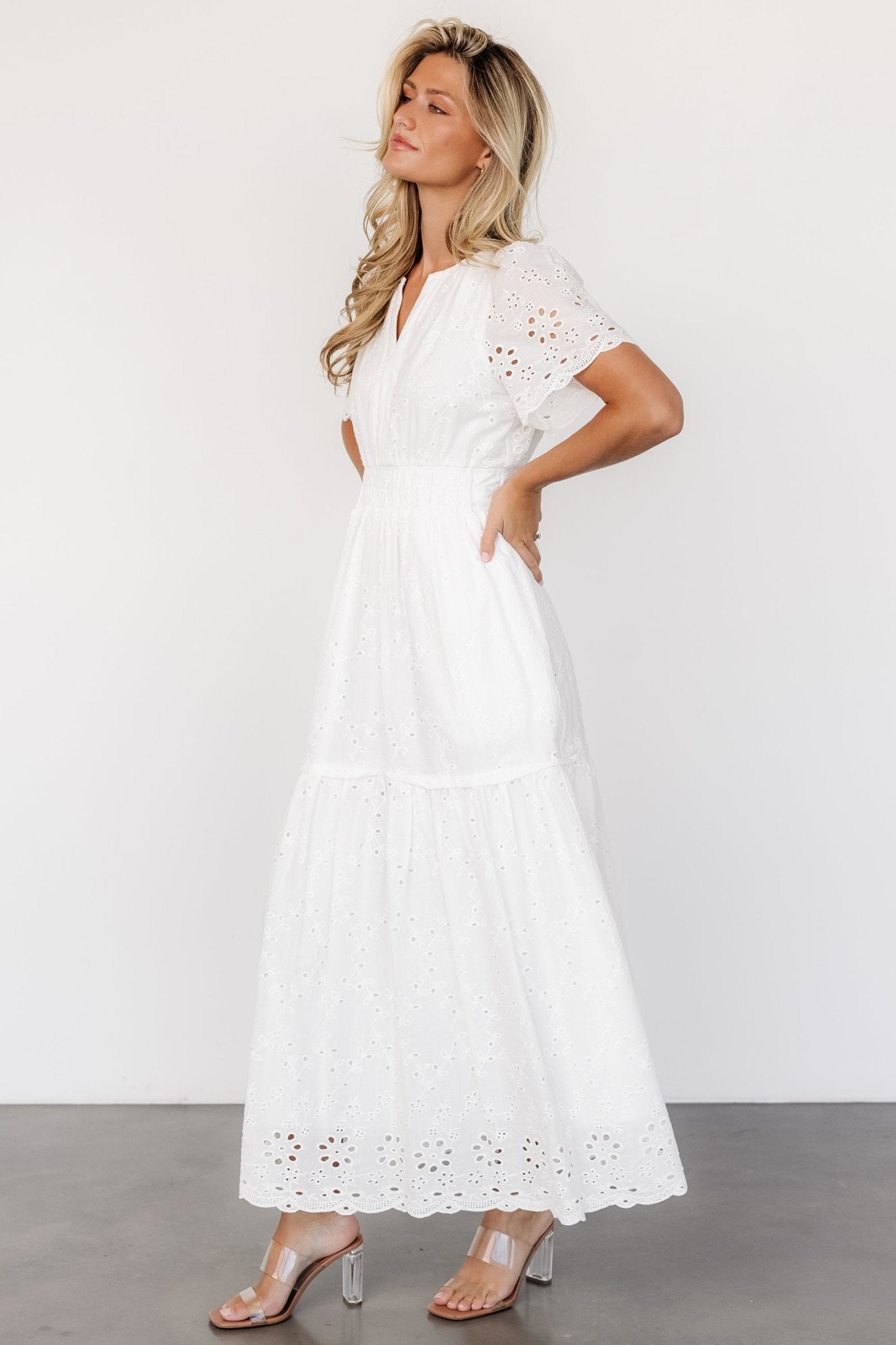 Hyacinth Eyelet Maxi Dress | Off White