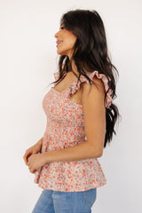 Ida Peplum Top | Pink Multi Floral