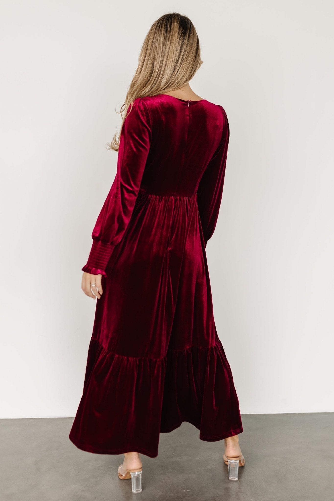 Ingrid Velvet Maxi Dress | Merlot