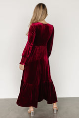 Ingrid Velvet Maxi Dress | Merlot