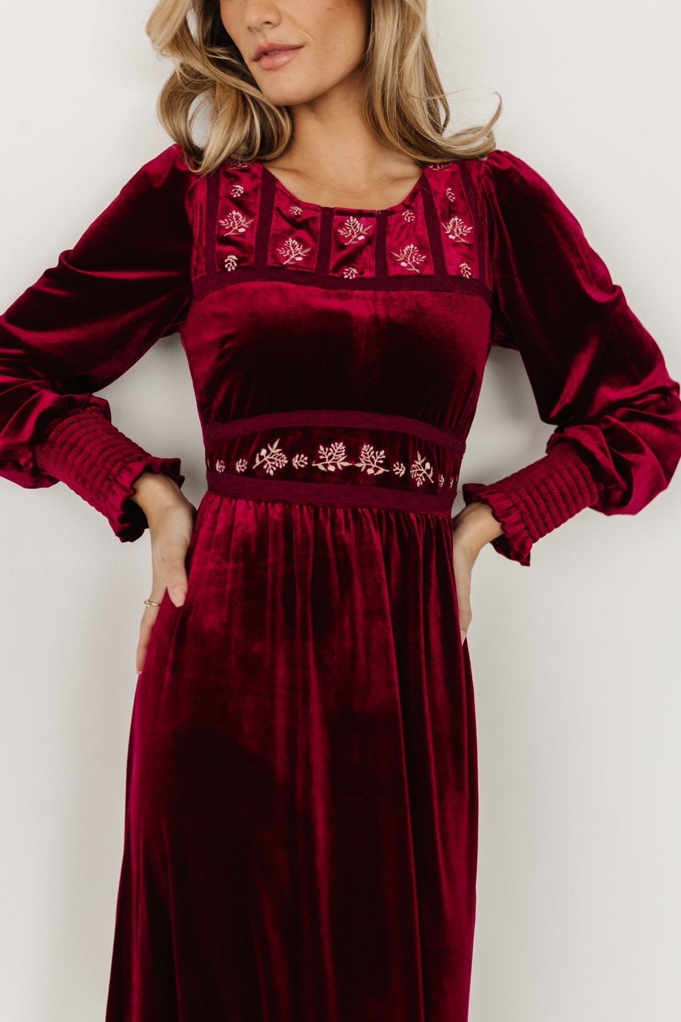 Ingrid Velvet Maxi Dress | Merlot