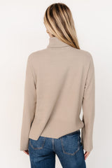 Irene Turtleneck Sweater Top | Stone