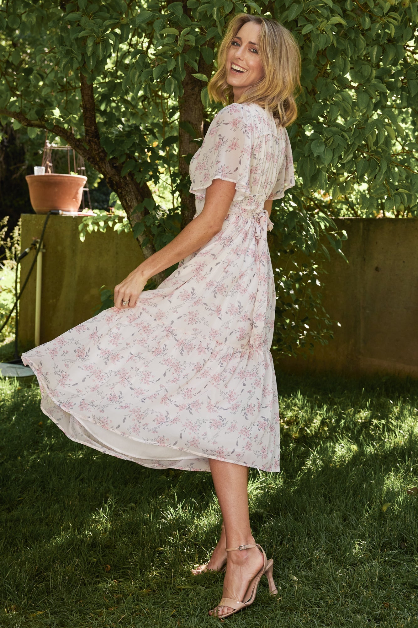 Iris Midi Dress | Blush Floral