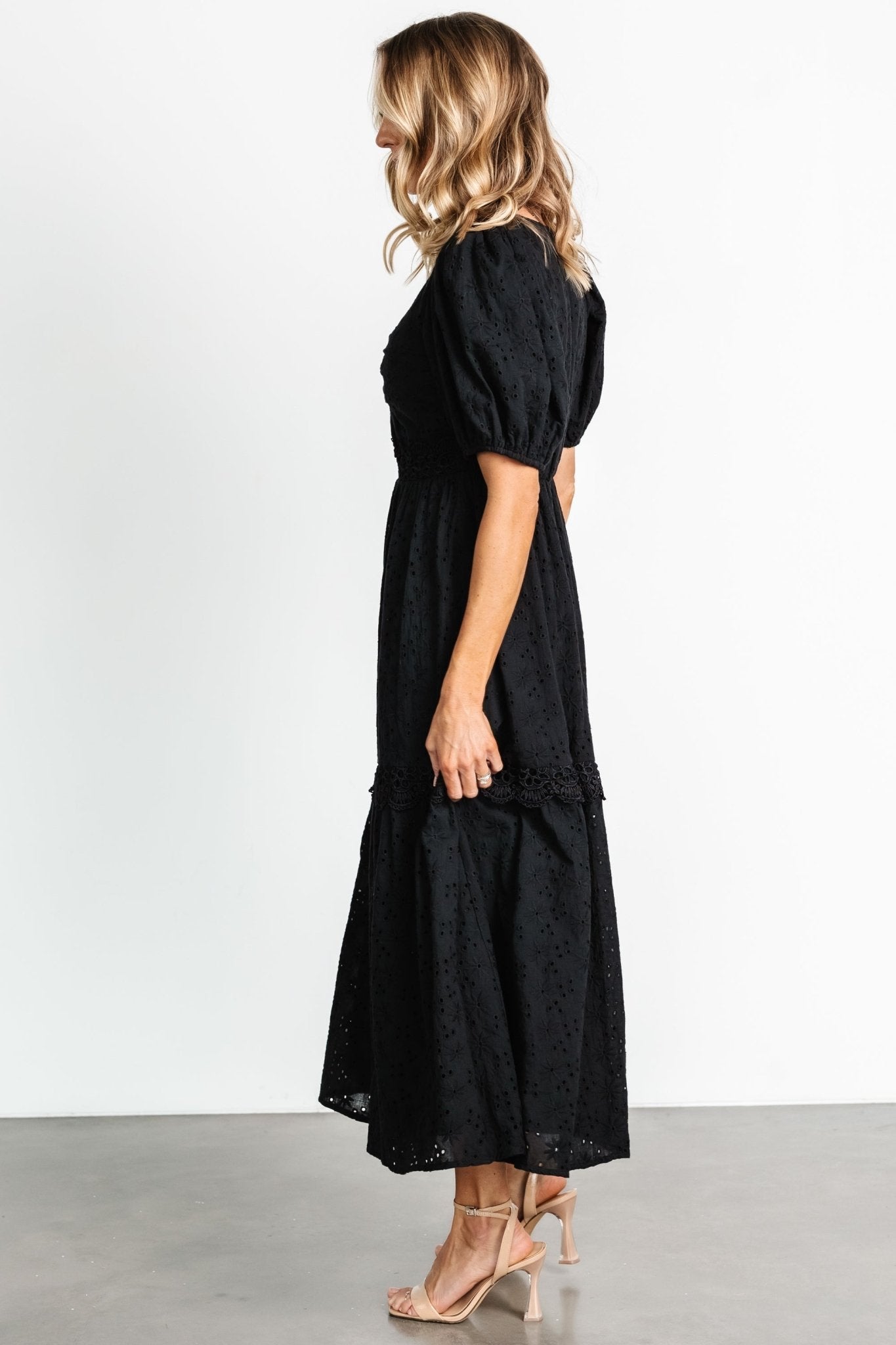 Jackie Eyelet Maxi Dress | Black