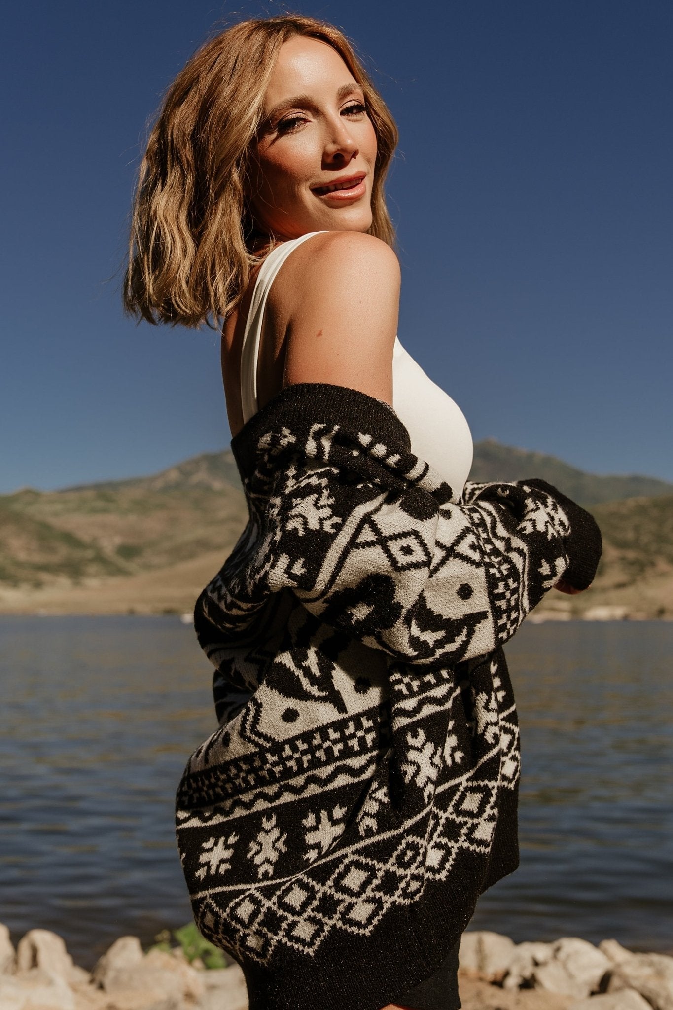 Jackson Oversized Cardigan | Black Print