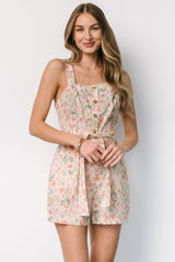 Jamie Romper | Green + Pink Floral