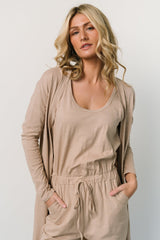 Janae Jumpsuit + Cardigan Set | Oatmeal