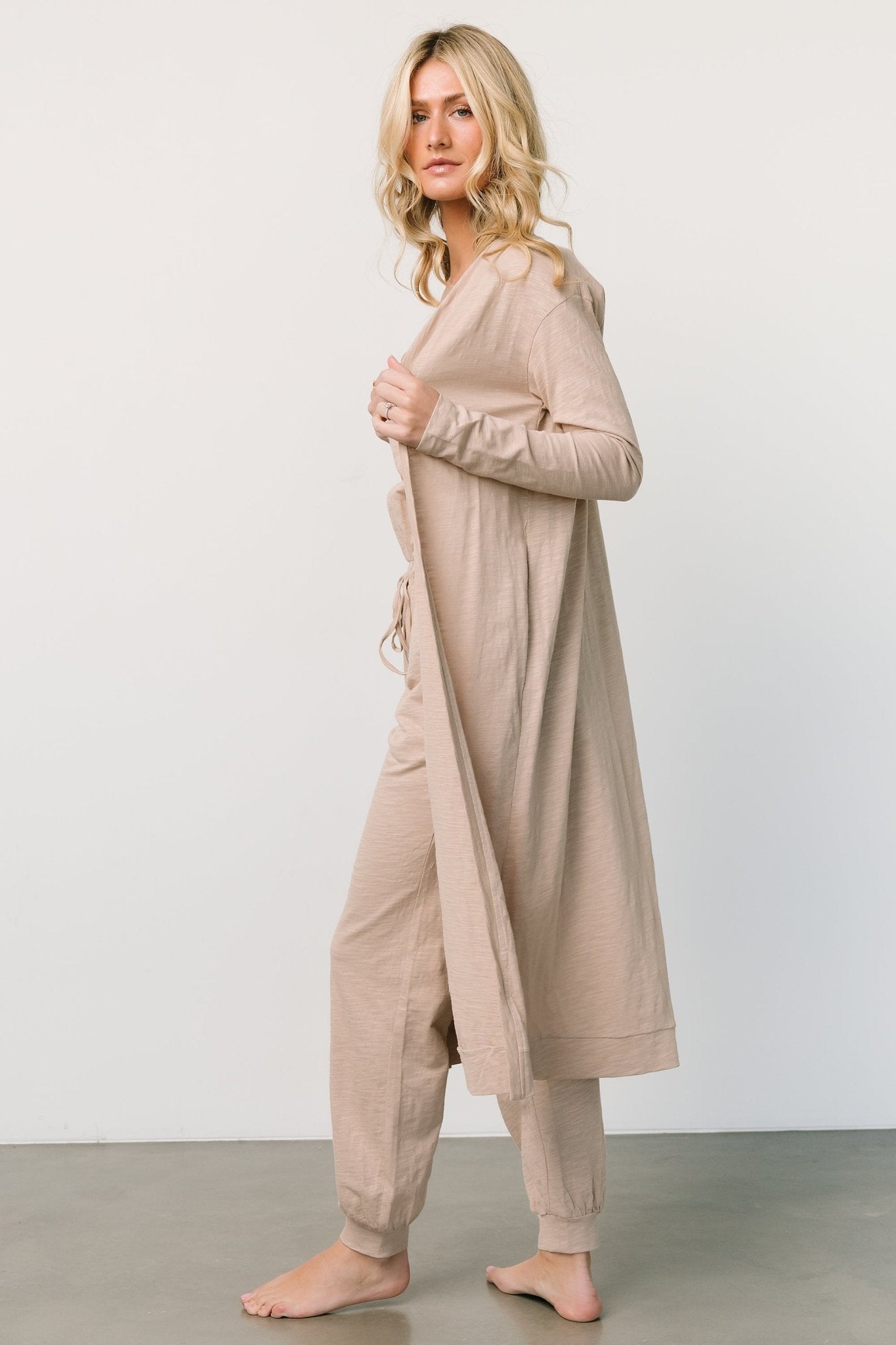Janae Jumpsuit + Cardigan Set | Oatmeal