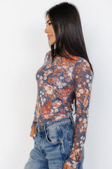 Jaynie Sheer Top | Slate Floral