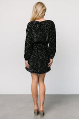 Jelena Sequin Short Dress | Black