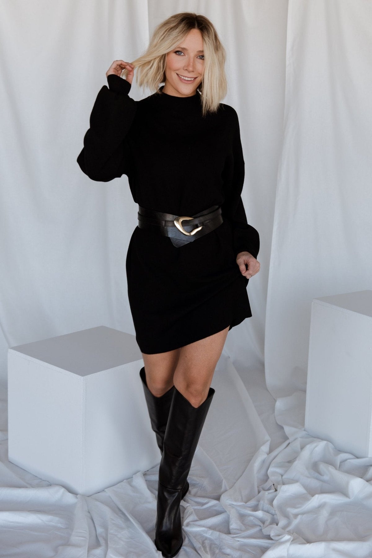 Jennings Sweater Dress | Black