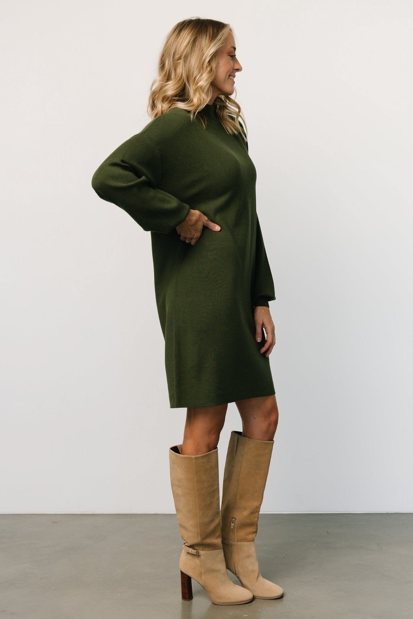 Jennings Sweater Dress | Deep Olive