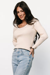 Jentz Ribbed Top | Natural