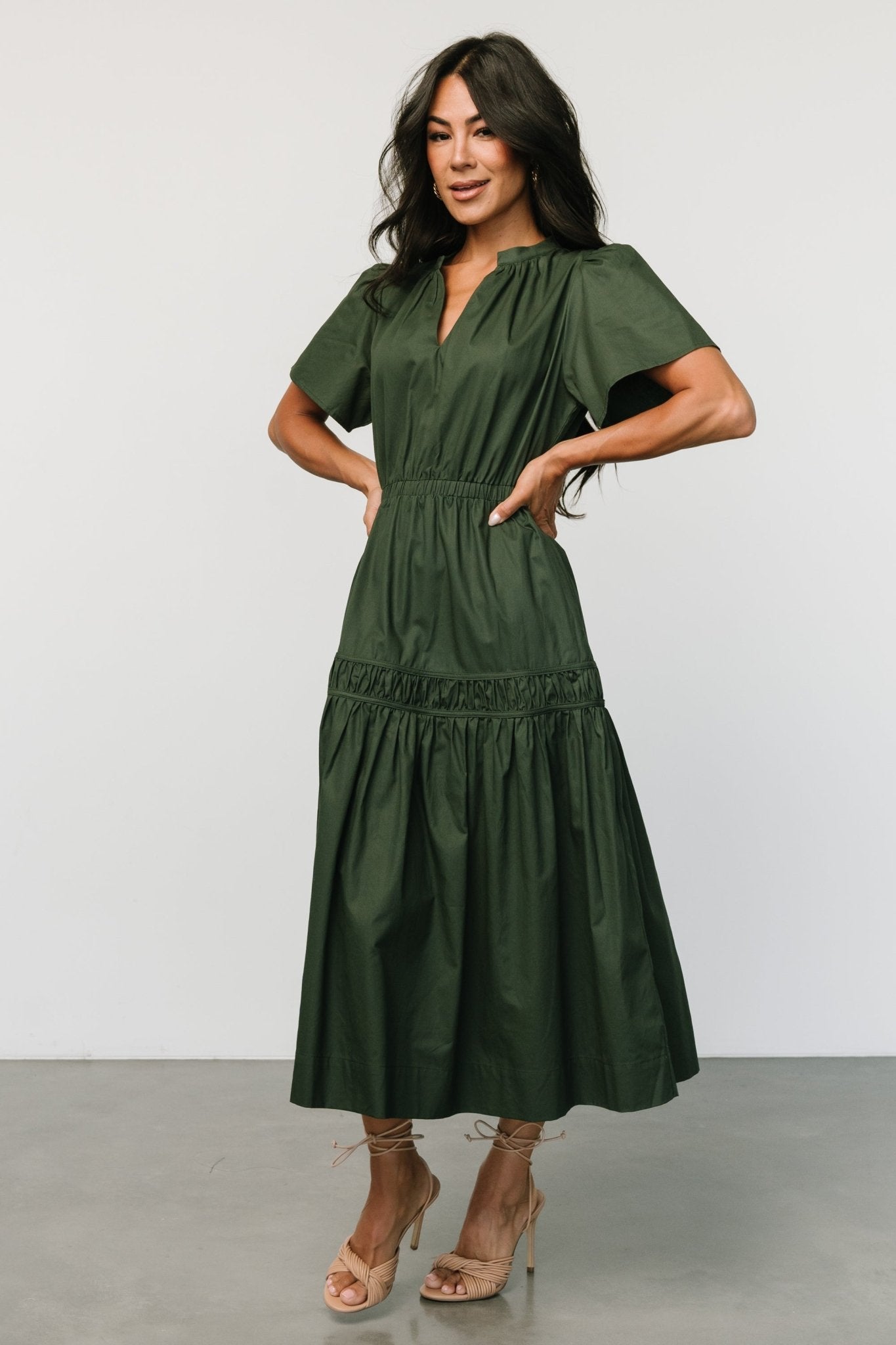 Jerrah Midi Dress | Deep Green