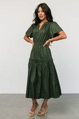 Jerrah Midi Dress | Deep Green