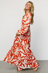 Jessica Maxi Dress | Cream + Rust