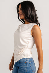 Jia Ruched Tank Top | Beige