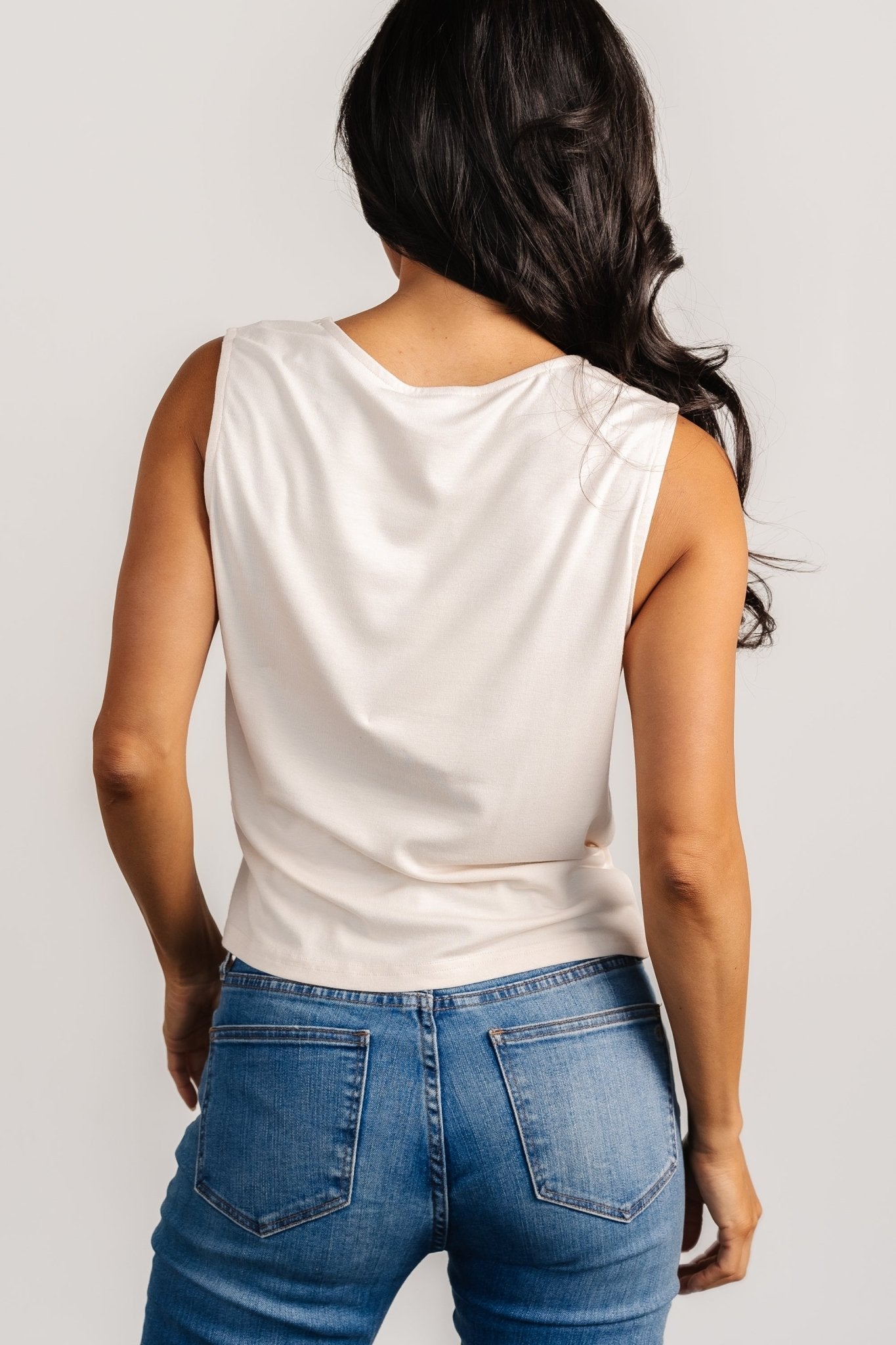 Jia Ruched Tank Top | Beige