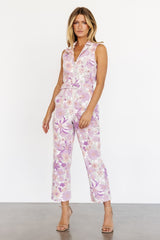 JoJo Sleeveless Jumpsuit | Purple Floral