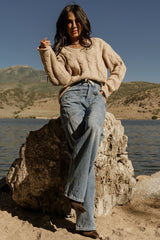 Jordan Cable Knit Sweater | Taupe