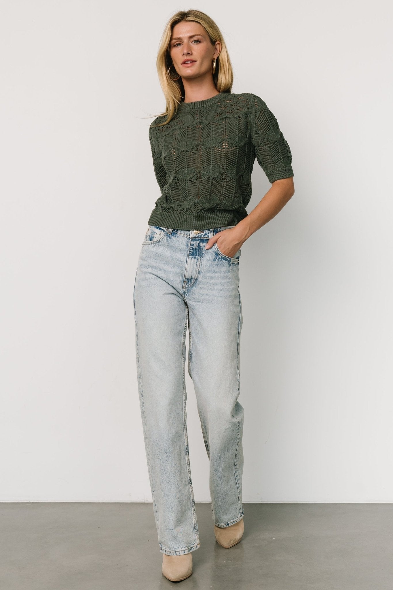 Josella Knit Top | Winter Green