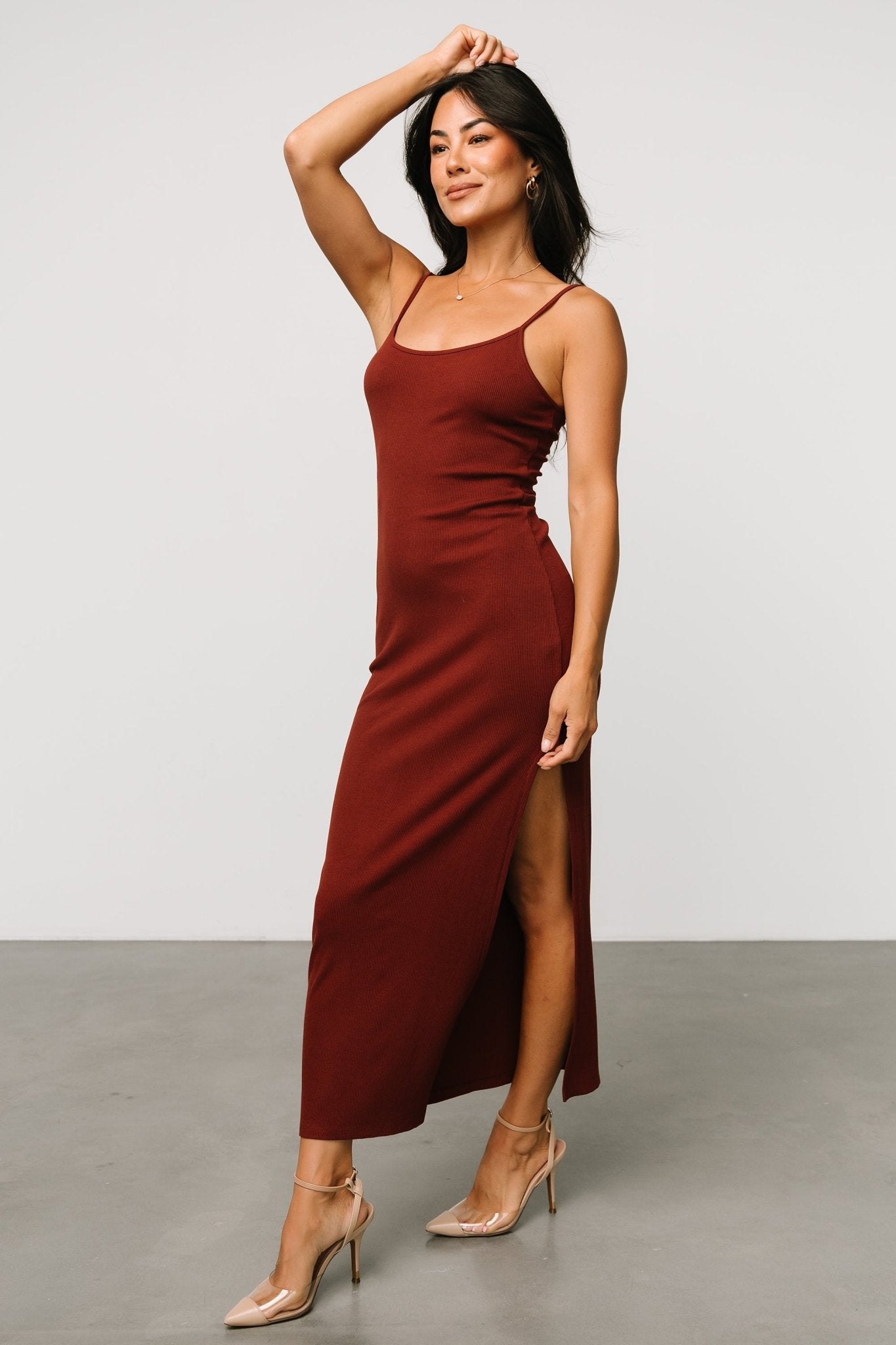 Kade Bodycon Tank Dress | Auburn Brown