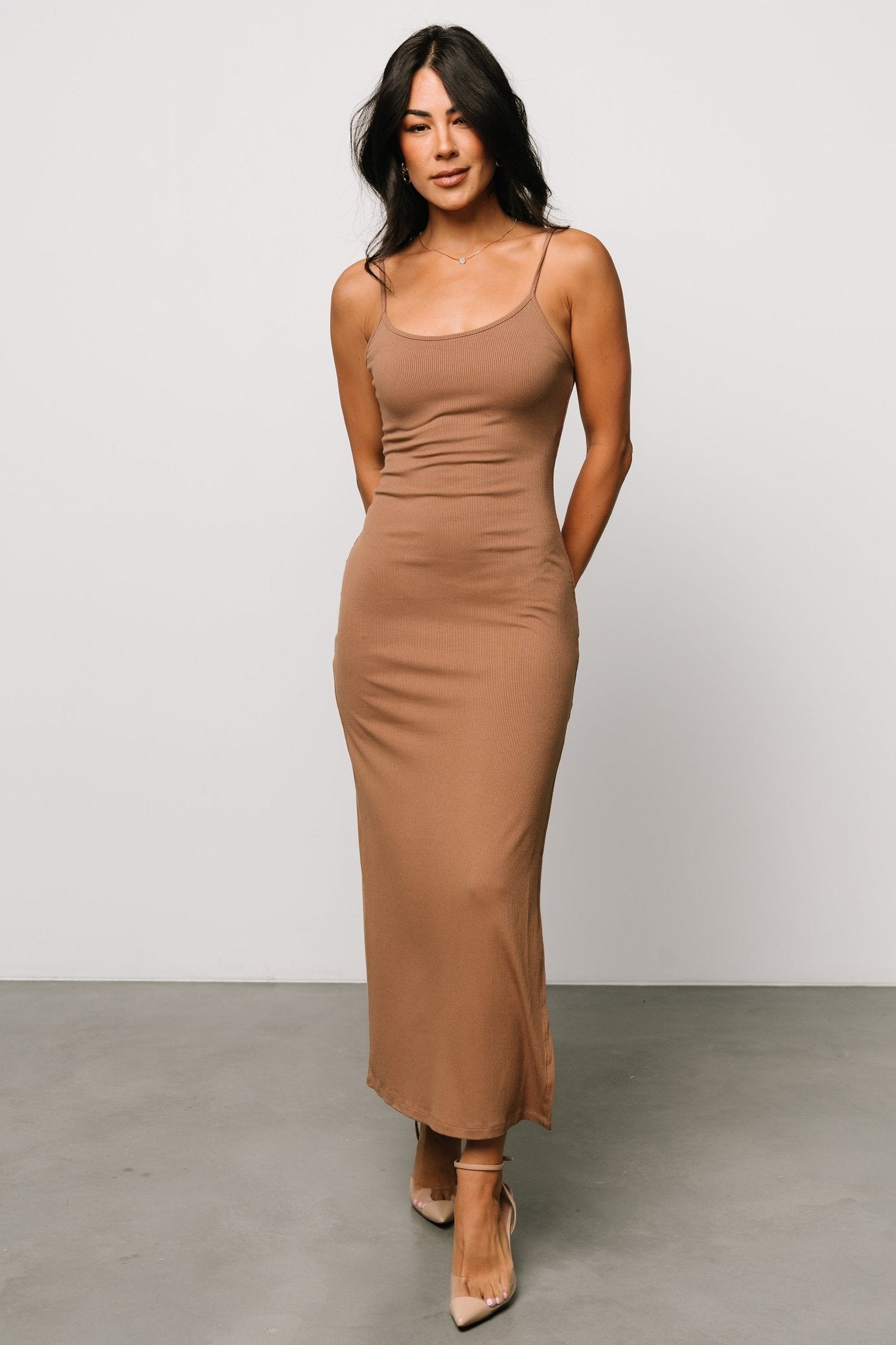 Kade Bodycon Tank Dress | Dusty Brown