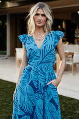 Kaia Button Maxi Dress | Blue Print