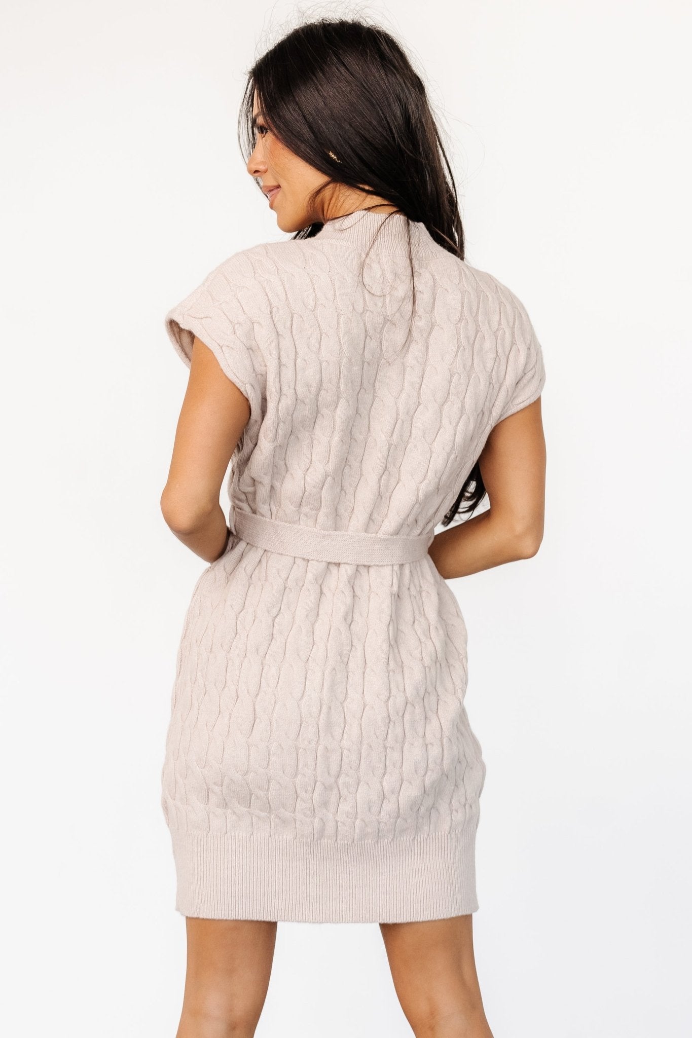 Kambri Cable Knit Sweater Dress | Oatmeal
