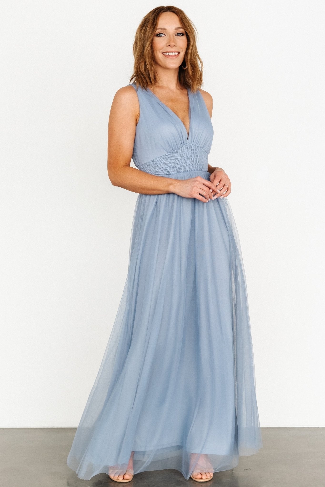 Kamila Tulle Maxi Dress | Whisper Blue