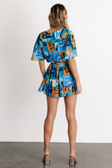 Karissa Romper | Blue Multi Print