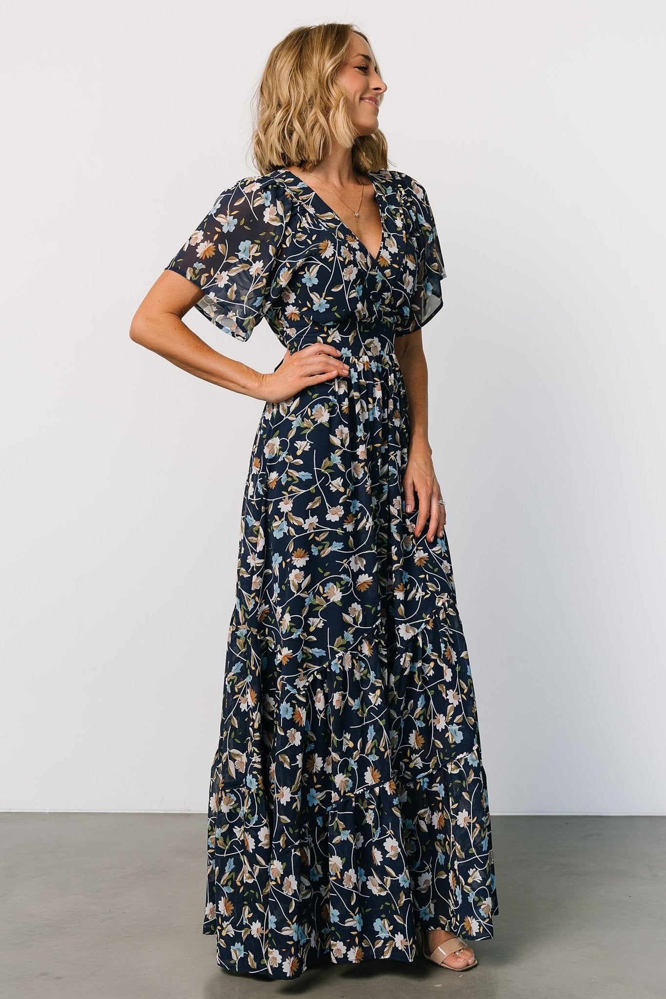 Katherine Maxi Dress | Dark Blue Floral