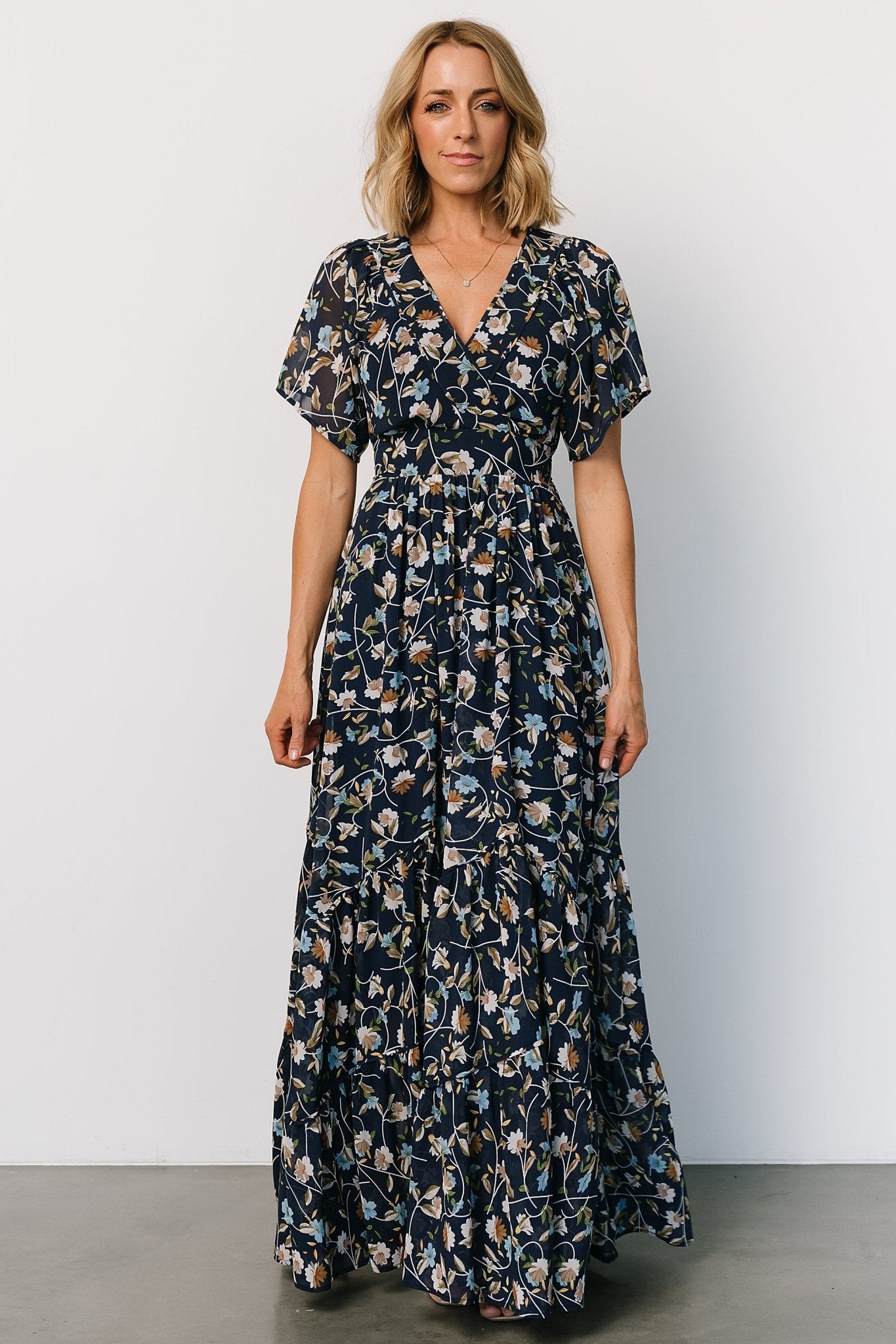 Katherine Maxi Dress | Dark Blue Floral
