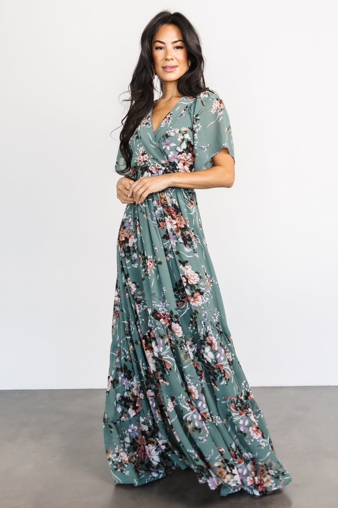 Katherine Maxi Dress | Dusty Green Floral