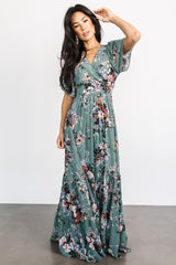Katherine Maxi Dress | Dusty Green Floral