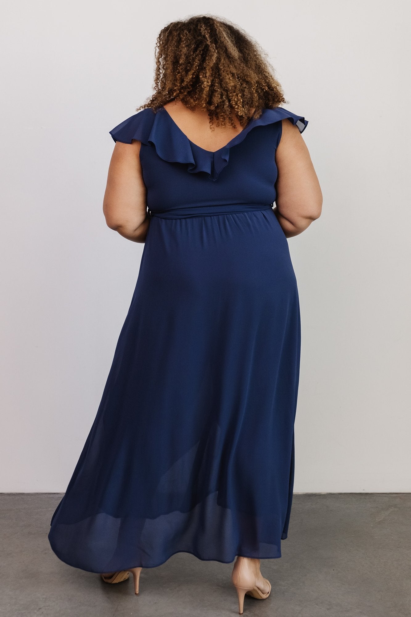 Katya Ruffle Maxi Dress | Navy