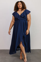Katya Ruffle Maxi Dress | Navy