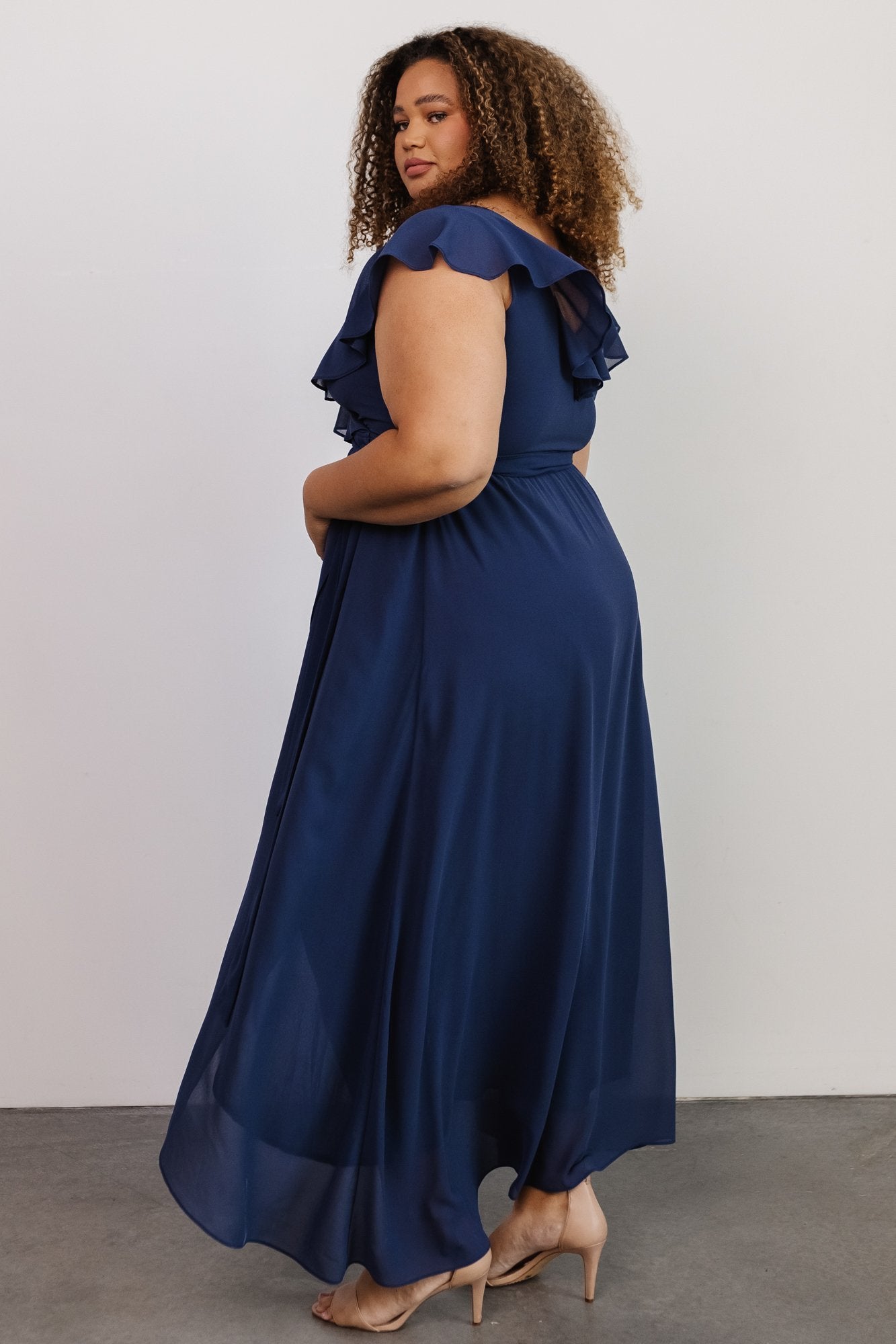 Katya Ruffle Maxi Dress | Navy