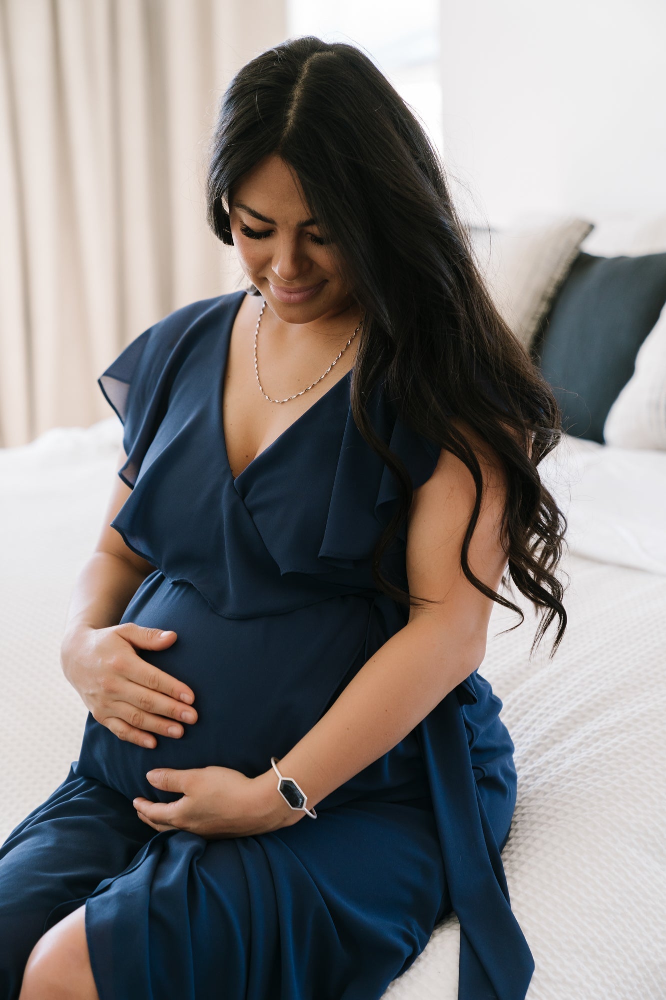 Katya Ruffle Maxi Dress | Navy